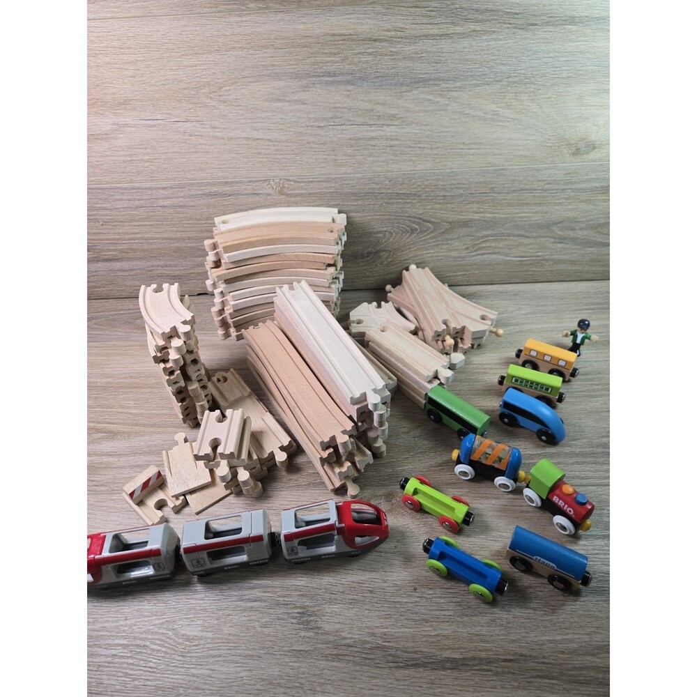 87 pc BRIO Wooden Railway Train Set Lot Track. Brio Hape Ikeak. Free Shipping
